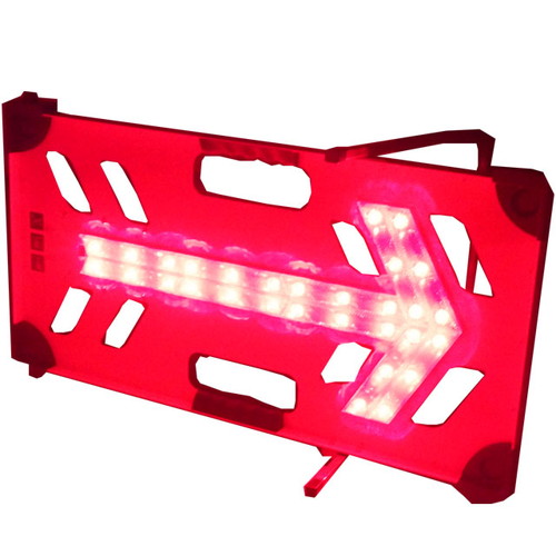 電波式LED矢印板・455mm×805mm（赤点滅・赤流動/風抜けタイプ）（安全用品・安全保安用品・電波式LED矢印板）