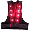 LED安全ベスト・赤発光(紺白・高輝度反射6cm巾/フリーサイズ）（安全用品・安全保安用品・LED安全ベスト）