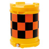 クッションドラム・オレンジ高輝度反射/黒無反射（20リットル水袋5ヶ入/水抜きタイプ）（安全用品・安全保安用品・クッションドラム） 