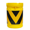 クッションドラム・黄反射/黒無反射（20リットル水袋5ヶ入/水抜けタイプ）（安全用品・安全保安用品・クッションドラム） 