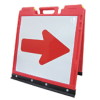 折りたたみ式ミニソフトサインボード・赤白（反射）（安全用品・安全保安用品・折りたたみ式ミニソフトサインボード）
