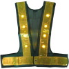 LED安全ベスト・黄色点滅・緑黄（反射テープ7cm幅）（安全用品・安全保安用品・LED安全ベスト）
