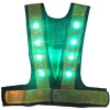 LED安全ベスト・緑色点滅・紺黄（反射テープ7cm幅）（安全用品・安全保安用品・LED安全ベスト）