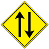 警戒標識用マグネット・二方向交通・450×450用（反射）