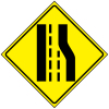 警戒標識用マグネット・右車線減少・450×450用（反射）