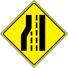 警戒標識用マグネット・左車線減少・450×450用（反射）
