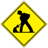 警戒標識用マグネット・工事中・450×450用（反射）