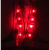 LED安全ベスト・赤発光(紺黄・高輝度反射6cm巾/フリーサイズ）（安全用品・安全保安用品・LED安全ベスト）